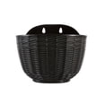thumbnail image 2 of JASKFLY Rattan Textured Semi Circular Wall Mounted Flower Pot Black Plastic Flower Pot for Home and Garden Decoration, 2 of 8