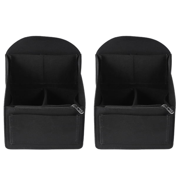 2X Fieltro Mochila Insertar Organizador Bolso de Almacenamiento Bolso Universal en Bolso (Negro)
