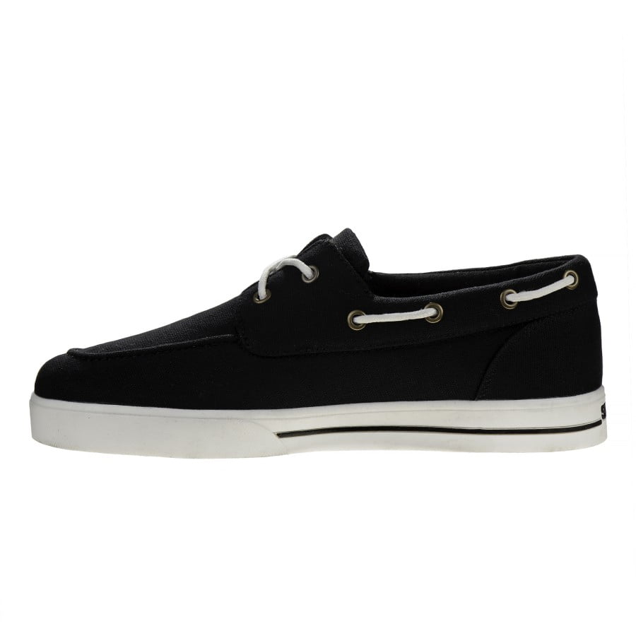 Sail Men'S Canvas Boat Shoes, Black, 8.5