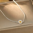 thumbnail image 4 of Cute Daisy Flower Choker Necklace for Women 925 Sterling Silver Dainty Blossom Floral Chain Adjustable Necklaces Fashion Jewelry Gifts 18Inch, 4 of 5