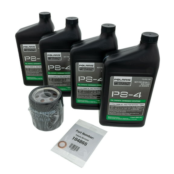 Polaris 2890882 PS-4 5W-50 Full Synthetic 4-Stroke G3 1500 Engine Oil Change Kit