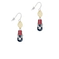 thumbnail image 2 of Delight Jewelry Silvertone USA Patriotic Flip Flop with White Star Goldtone Leaf French Earrings, 2 of 4