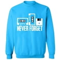 thumbnail image 2 of OXI Crewneck Sweatshirt - Never Forget, Basic Casual Sweatshirts for Men's and Women Fleece Sweatshirt Long Sleeve - Sapphire Large, 2 of 2