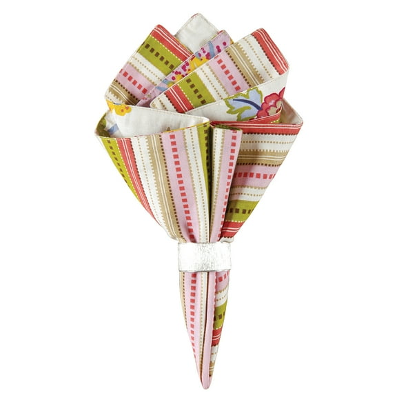 Celine Pink Stripe 100% Cotton Cloth Napkins Set of 4