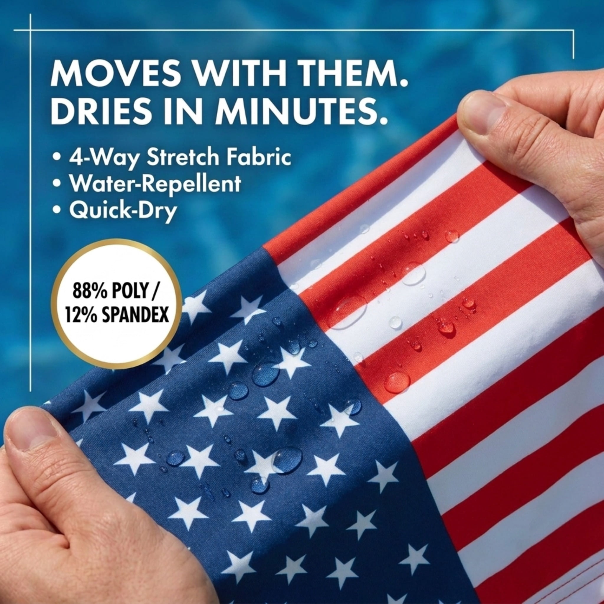 USA Flag Swim Trunk