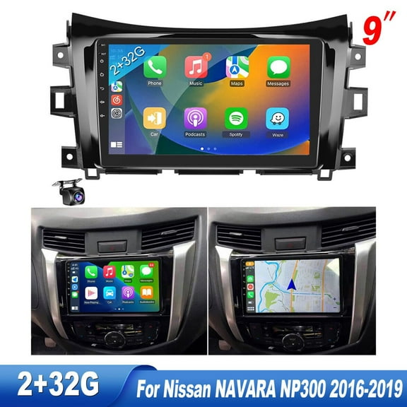 Zcargel 9" Android 13 Car Stereo with Backup Camera for Nissan NAVARA NP300 2016-2019, 2 32GB