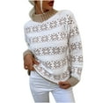thumbnail image 2 of BONIXOOM Fall Sweaters Baggy Fit Sweater Cardigan Christmas Round Neckline Womens Sweaters Cardigan White M(US:6), 2 of 5