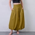 thumbnail image 5 of Women's Bubble Long Skirt Elastic Waist A-Line Pleated Ruffle Flowy Balloon Maxi Skirts with Pockets, 5 of 8