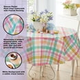 thumbnail image 2 of Newbridge Simone Easter Pastel Plaid 70 inch Round Vinyl Easter Flannel Backed Tablecloth, 2 of 8