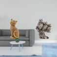 thumbnail image 2 of Figura de búho, estatua de gato, escultura de animal de resina, adorno de escritorio, artesanía moderna, diseño único, ideal para estantería, escritor, 2 of 8