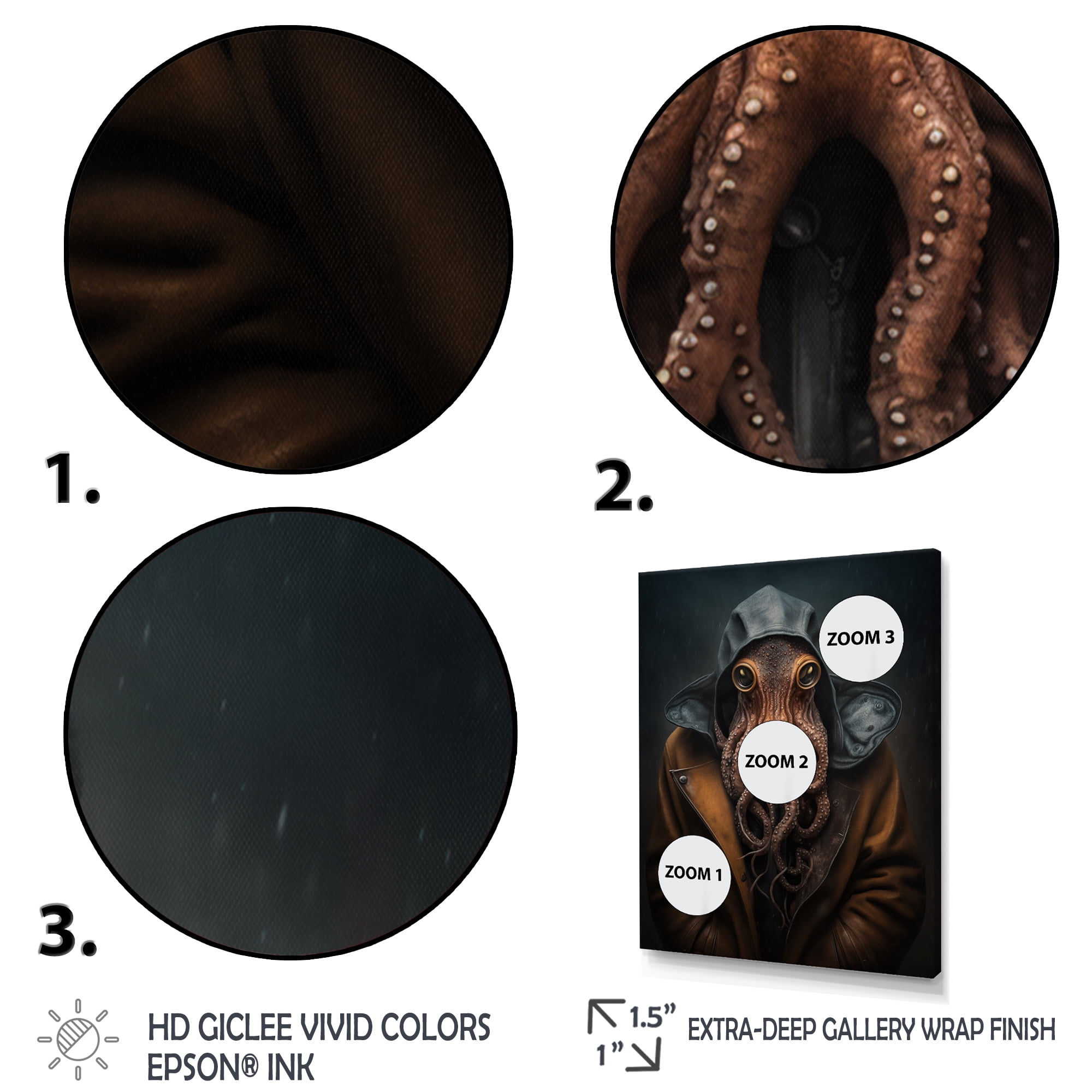 Designart Anthropomorphic Of Octopus Portrait V Canvas Wall Art