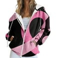 thumbnail image 2 of Ewisvgh Women's Comfy For A Cause Breast Cancer Zip Up S-3Xl Comfy For A Cause Breast Cancer Casual Zip Up Hooded Sweatshirt With Pockets Polyester, Pink XL,Size S-3XL, 2 of 7