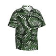 thumbnail image 2 of Daiia Green Snakeskin Hawaiian Shirt for Men Gentle Cotton Regular Short Sleeve Casual-Small, 2 of 9