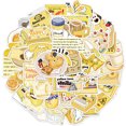thumbnail image 1 of Paquete de pegatinas amarillas estilo sal, 50 unidades, bonitos dibujos animados con comida, 1 of 2