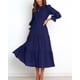 thumbnail image 2 of Vestido BTFBM casual de manga larga para mujer, color caqui liso, 2 of 6