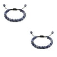thumbnail image 4 of relayinert Unisex Beads Bracelet Gift Idea Natural Gemstones Stackable Collection White+blue 2Set, 4 of 6