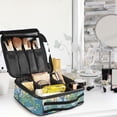 thumbnail image 5 of FORMRS Travel Makeup Bag Large Capacity Train Case Cosmetic Organizer with Adjustable Dividers, Beige Tree, 5 of 8