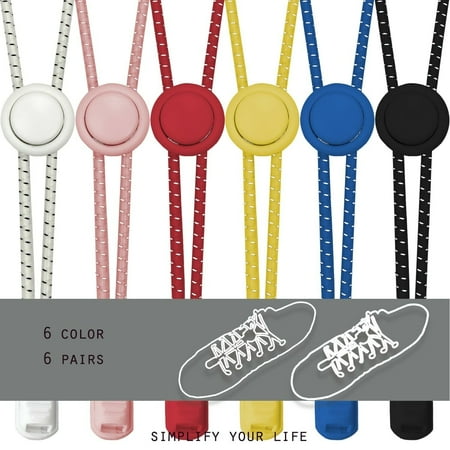 

12PCS No Tie Elastic Shoe laces Lock Shoe Laces Running Jogging Canvas Trainer