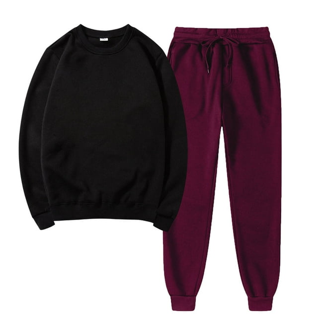 Ensembles Lounge jovatis pour Femmes à Manches Longues, Chandail Uni à Col Rond pour Femmes, Pantalon de Sport Décontracté, Ensemble de Sport