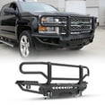 thumbnail image 2 of Modular 4 IN 1 Design Steel Front Bumper+Side Wing+Bull Bar+Winch Plate For 2014-2015 Chevy Silverado 1500 w/2*Shackles and 2*4" Pod Lights, 2 of 14