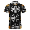 thumbnail image 4 of African Mud Cloth Artistry Art Men Zipper T-shirt Summer Casual Short Sleeve T-shirt Top, 4 of 7