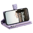 thumbnail image 5 of Crossbody Wallet Case for iPhone 16 Plus Glitter PU Leather Phone Case with Card Slots Kickstand Wrist Strap Cover Magnetic Closure Flip Handbag Zipper Purse Case for Women Girls, Purple, 5 of 10