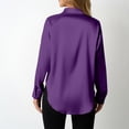 thumbnail image 4 of Women's Long Sleeve Satin Silk Blouses Casual Lapel Collar Button Down Shirt 2026 Business Work Dressy Shirts, 4 of 6