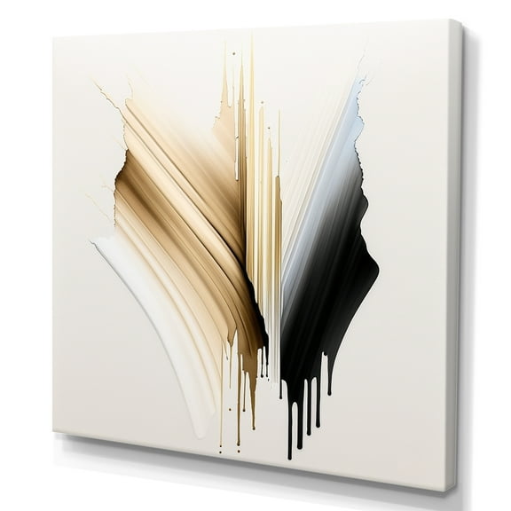 Designart Minimalism Pink And Gold Cubic Fusion IV Canvas Wall Art