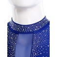 thumbnail image 6 of Yeahdor Mens Shiny Rhinestone Mock Neck Latin Tango Dance Bodysuit Figure Skating Performance Leotard Blue L, 6 of 7