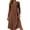 Brown, variant on Lnmiateer Women Striped Long Sleeve A Line Midi Dress Loose Lightweight Breathable Summer Fall Work Beach Vacation Outfit