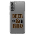 thumbnail image 1 of DistinctInk Clear Shockproof Hybrid Case for Galaxy S21+ PLUS 5G (6.7" Screen) - TPU Bumper Acrylic Back Tempered Glass Screen Protector - Beer & Barbecue BBQ, 1 of 2