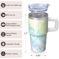 thumbnail image 3 of 20oz Insulated Geometric Textured Tumbler with Handle, Stainless Steel Double Wall Travel Coffee Mug, Leak Proof Lid Design, 3 of 5