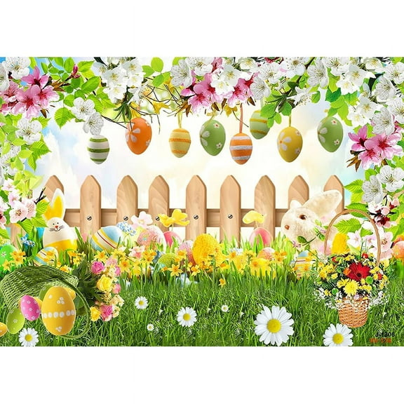 SHENGYONGBAO Easter Day Egg Photography Backdrops Prop Texas Anniversary Party Smash Cake Rabbit Spring Flowers Background AL-14