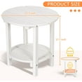 thumbnail image 6 of Nalone 2-Layer Outdoor Side Table, HDPE Weather-Resistant Adirondack Coffee Side Patio End Table for Living Room Bedroom, Outdoor Side Table Outside, White, 6 of 7