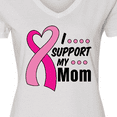 thumbnail image 4 of Inktastic Breast Cancer Awareness I Support My Mom with Pink Ribbon Women's V-Neck T-Shirt, 4 of 5