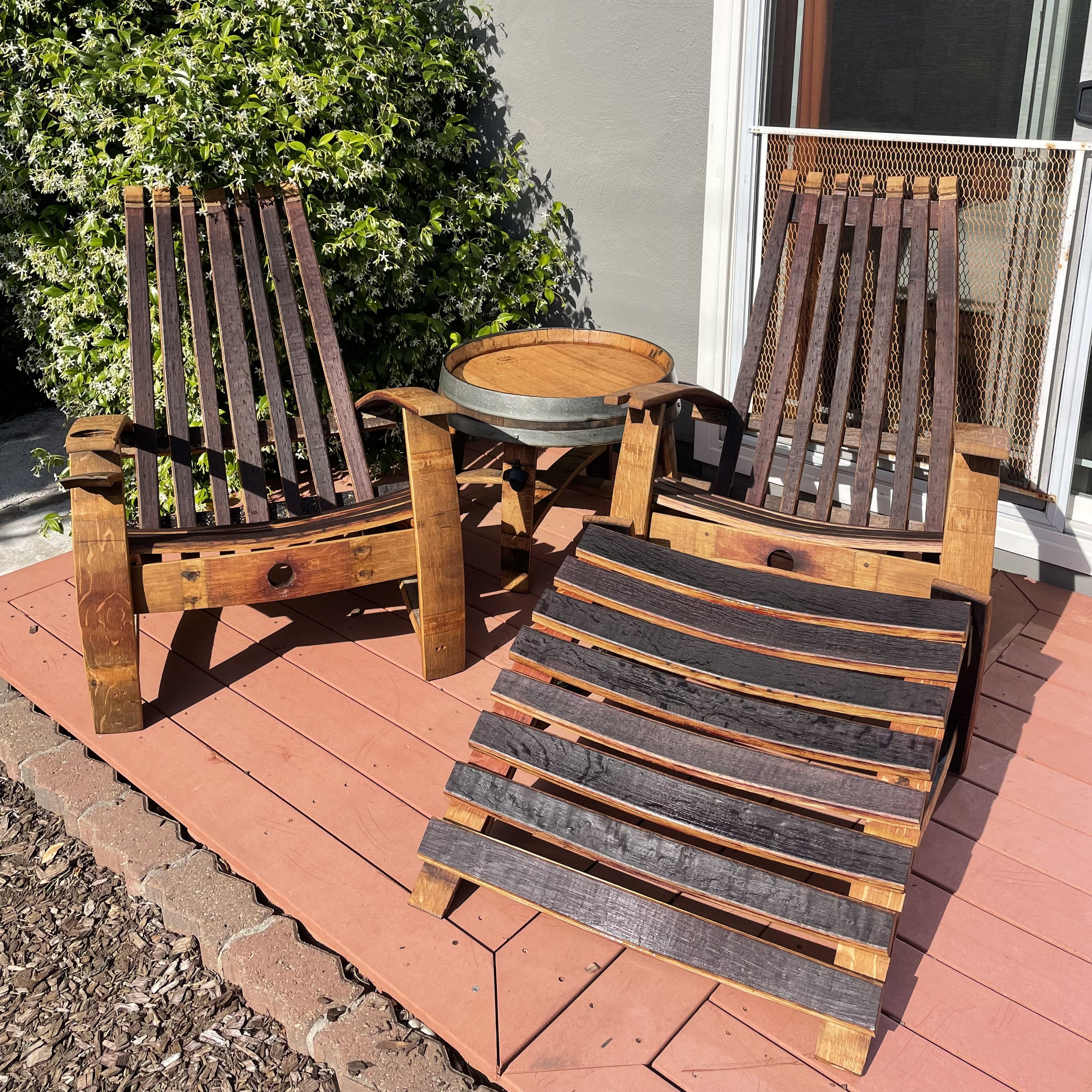Wine Barrel Adirondack Chair