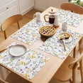 thumbnail image 5 of Spring Flower Placemats Set of 4 Yellow Pink Purple Flower Floral Farm Plant Heat Insulation Washable Place Mats, Non-Slip Table Mats for Dining Table Party Kitchen Decor,13x19 Inch, 5 of 9