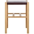 thumbnail image 2 of Safavieh Solana Modern Backless Wood and Leather Stools, Cognac/Natural, 2 of 5