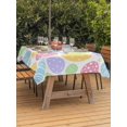 thumbnail image 2 of Outdoor Tablecloth with Umbrella Hole and Zipper, Easter Eggs Rectangle Table Cloth 52x70 Inch Waterproof Tablecloth, Cute Colorful Spring Love Country Picnic Table Cover for Patio Camping, 2 of 7