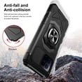 thumbnail image 3 of TJS Phone Case for T-Mobile Revvl 7 Pro 5G, [Military Grade] Robotic Magnetic Support Car Mount Metal Ring Holder Kickstand Cover (Black), 3 of 5