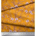 thumbnail image 2 of Soimoi Modal Satin Fabric Leaves & Azalea Floral Printed Craft Fabric by the Yard 42 Inch Wide, 2 of 3