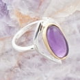 thumbnail image 2 of Shine Bright Purple Amethyst Sterling Silver and Gold Ring, 2 of 4