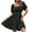 Black, variant on Bigersell Evening Dresses Women Short Sleeve Summer Casual Solid Color Square Neck Backless Lace-Up Chiffon Dress Wedding Dresses for Bride Women's Plus Slip Dress Dresses, Style 29689, Black L