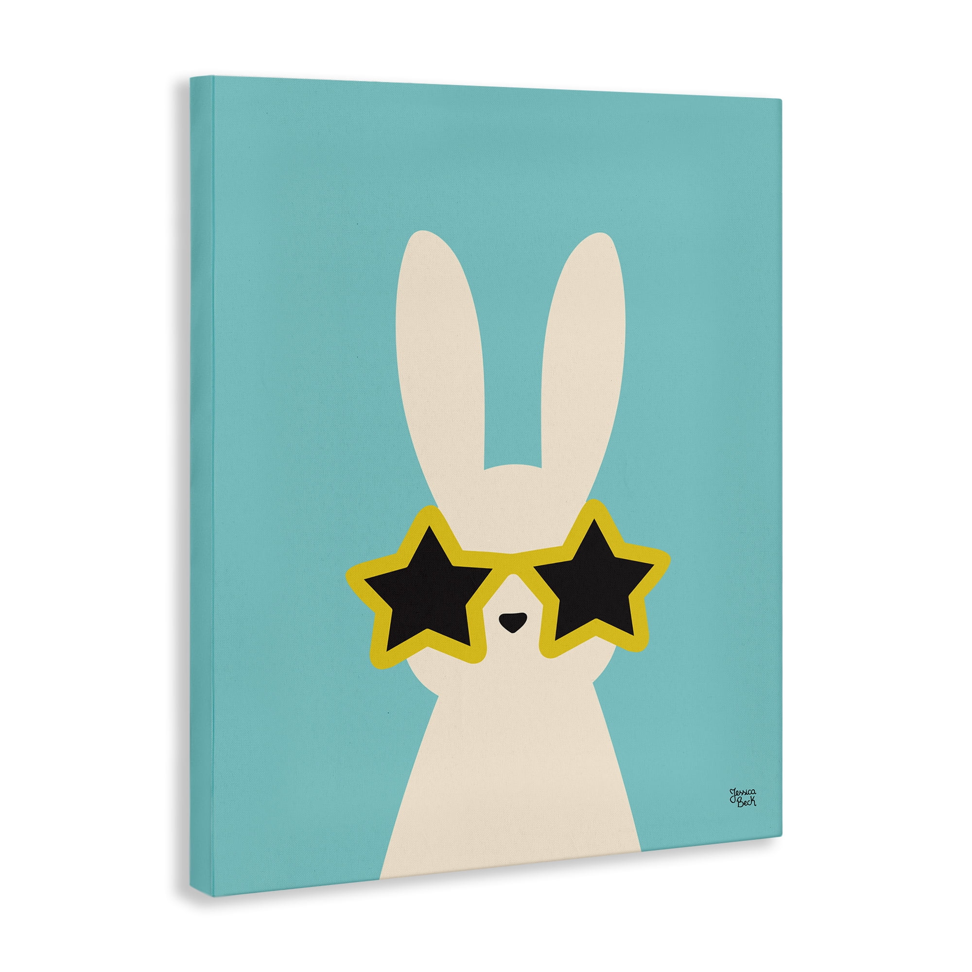 Stupell Industries Rabbit & Star Sunglasses Animals Painting Wrapped Canvas Art Print Wall Art, 36 x 48