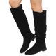 thumbnail image 1 of New Women Faux Suede Knee Length Boots Winter Warm Low Heel Casual Shoes, 1 of 4