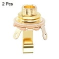 thumbnail image 3 of Uxcell 2 Pcs Guitar Input Jack 1/4" Stereo Jack Mono Panel Mount Socket Gold for Guitar, Bass Speaker Footswitch, 3 of 5