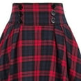 thumbnail image 4 of Hadanceo Women Skirt High Elastic Waist Big Hem A-line Colorblock Plaid Print Loose Ankle Length Soft Pockets Retro Ruffle Elegant Party Commute Maxi Skirt, 4 of 8