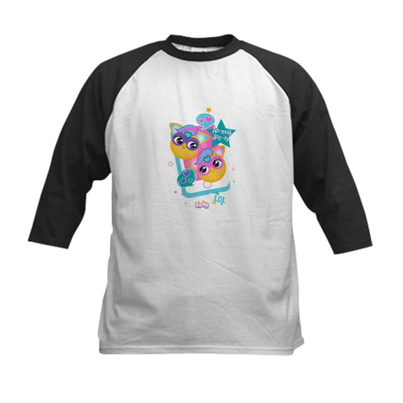 CafePress - Furby Cell Phone Kids Baseball T Shirt - Kids Cotton Baseball Jersey, 3/4 Sleeve Shirt