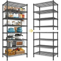 REIBII 8-Tier wire Shelving Unit Adjustable Metal Storage Shelves for Bathroom，Pantry，Kitchen，Laundry Room,72"H x 23.3"W x 13.5"D,Black