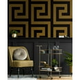 thumbnail image 2 of NextWall Ebony & Gold Maze Geo Peel and Stick Wallpaper, 2 of 9